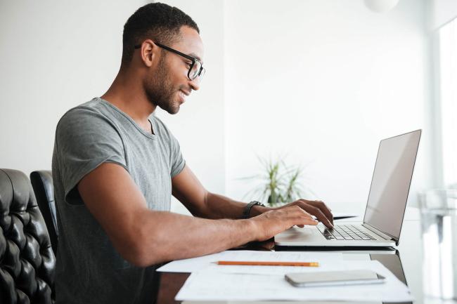 Man using computer